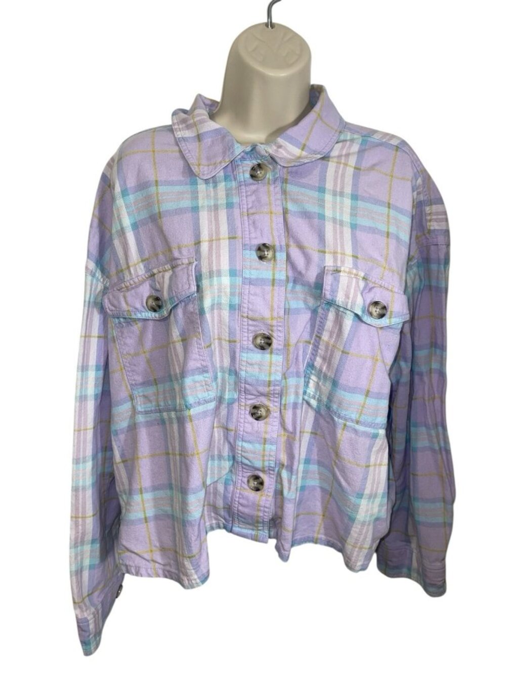 WILD FABLE Women's XL Purple Plaid Button Up Shirt